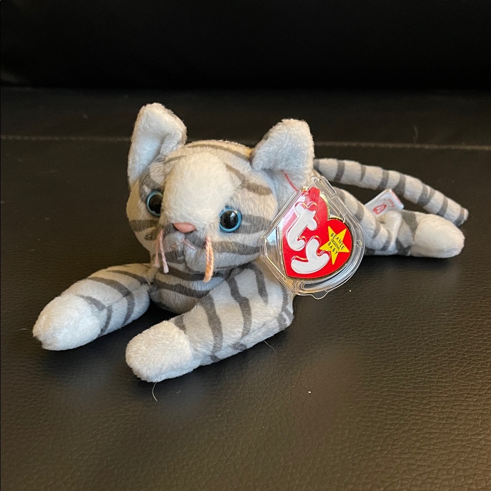 Vintage TY Beanie Babies Prance the Grey Cat